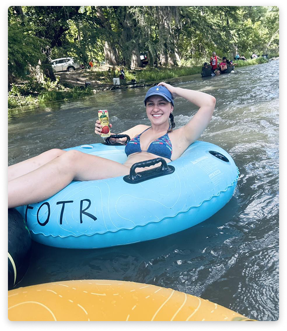 Girl Floating the Guadalupe River